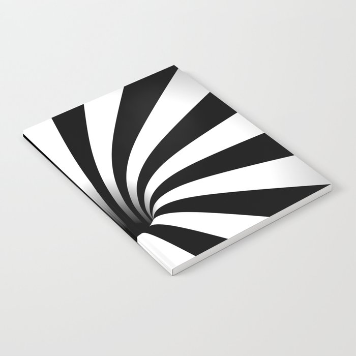 Optical Illusion Op Art Radial Stripes Warped Black Hole Notebook