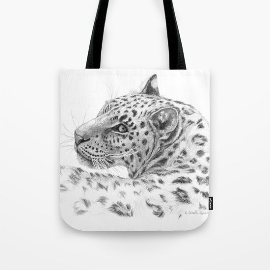 Leopard - Glance back Tote Bag