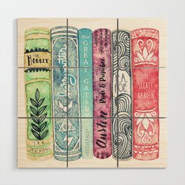 Book Lover Watercolor Books Wood Wall Art