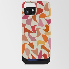 Abstract Wavy Checkerboard in Orange, Pink & Yellow iPhone Card Case