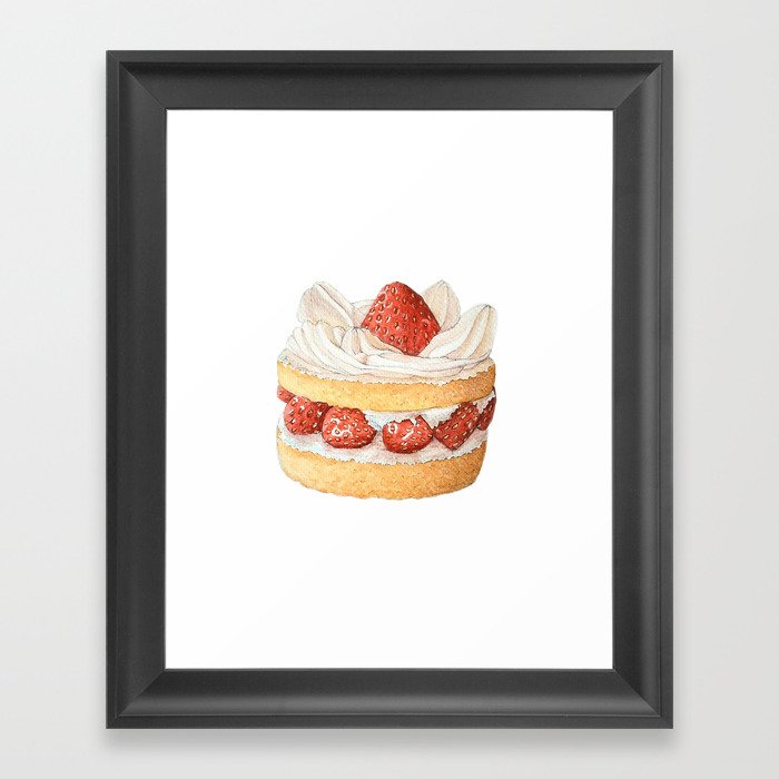 strawberry cake Framed Art Print