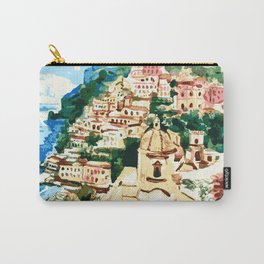 Positano Amalfi Coast Italy Carry-All Pouch | Travel, Romantic, Village, Painting, Amalfi, Beach, Mountain, Italian, Naples, Coastal 
