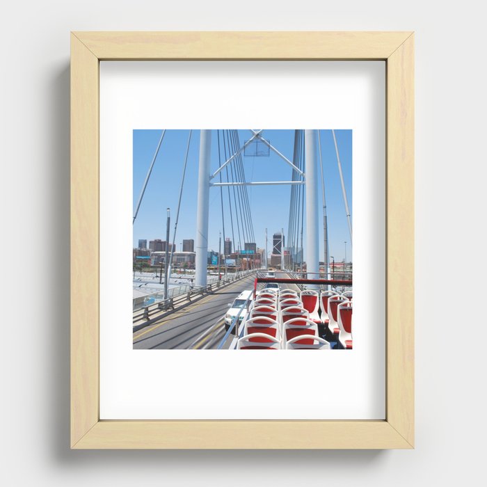 South Africa Photography - Double-Decker Bus Driving Over A Bridge Recessed Framed Print