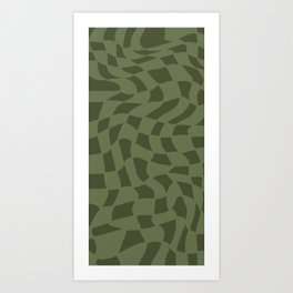 Checkers Gone Wild - Green Art Print