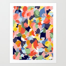 Bright Paint Blobs Art Print