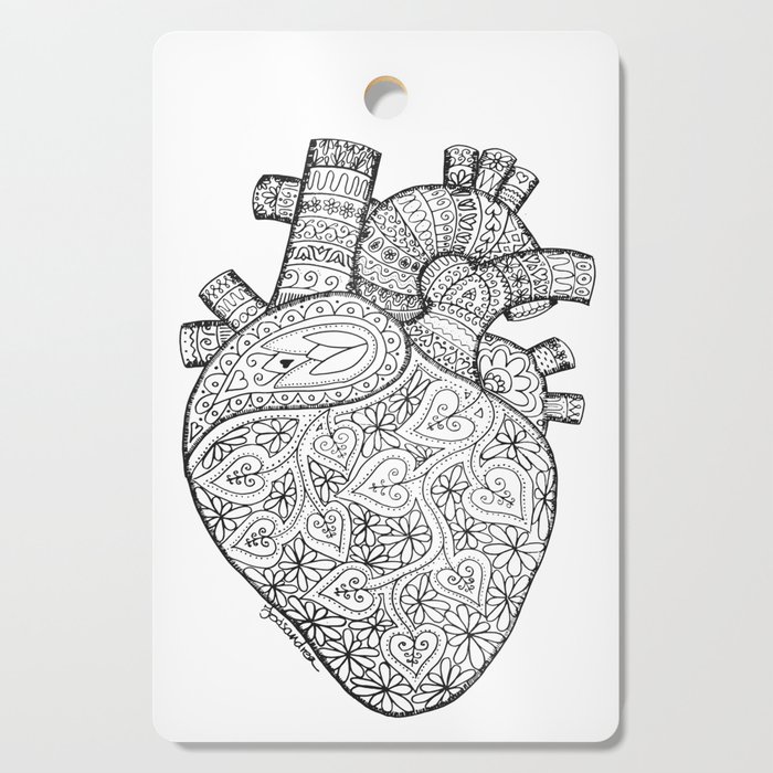 Heart Anatomy organ-mandala Cutting Board