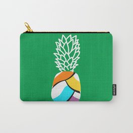 Abstract painting pineapple with green background Carry-All Pouch
