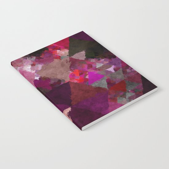 When the night comes- Dark red purple triangle pattern- Watercolor Illustration Notebook