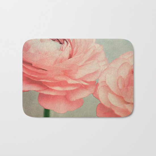 Vintage Ranunculus (5) Bath Mat
