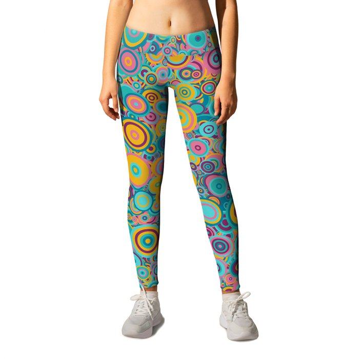 Psychedelic funky Seventies disco party Leggings by aapshop