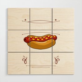 Hot Dog Chicago Style Bun Stand American Wood Wall Art