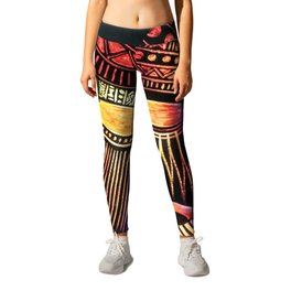 African Musical Instrument Collection Leggings