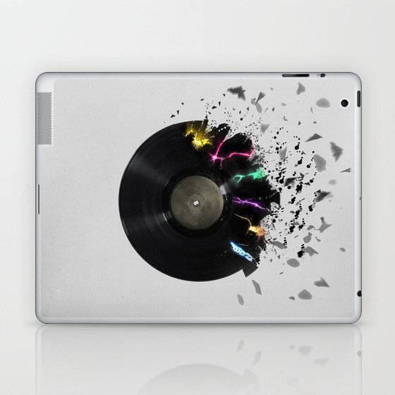 music vinyl records Laptop & iPad Skin