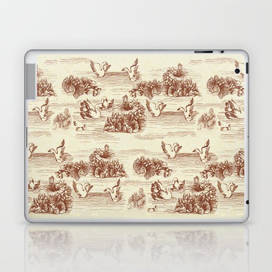 Toile de jouy Swan Laptop & iPad Skin