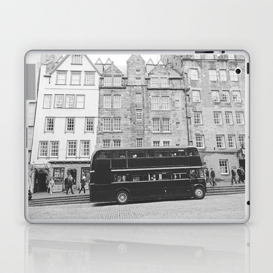 Royal Mile, Edinburgh, Scotland | Black and gothic double decker bus  Laptop & iPad Skin
