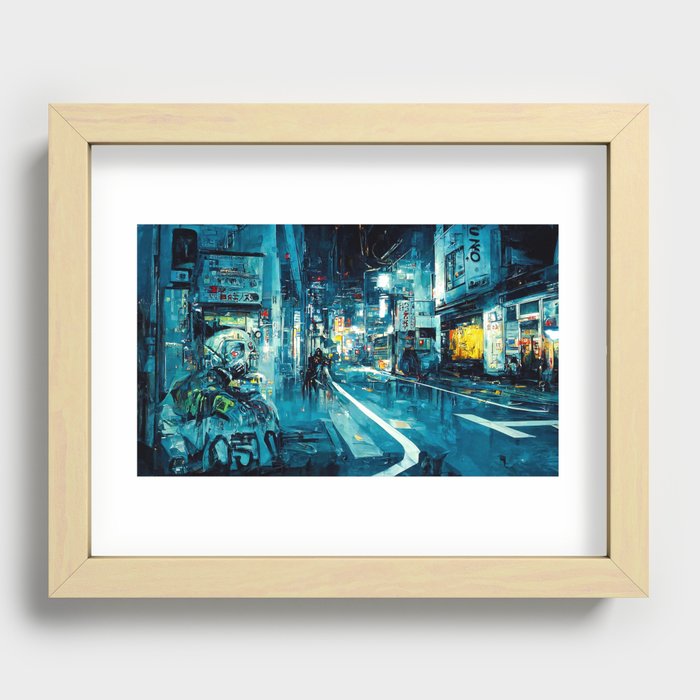 Streets of Neo-Tokyo Recessed Framed Print