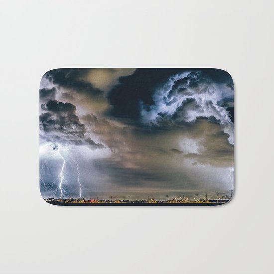 Lightning #clouds Bath Mat