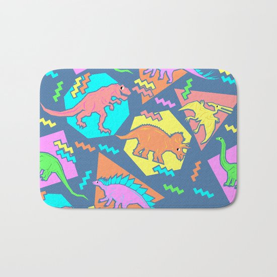 Nineties Dinosaur Pattern Bath Mat