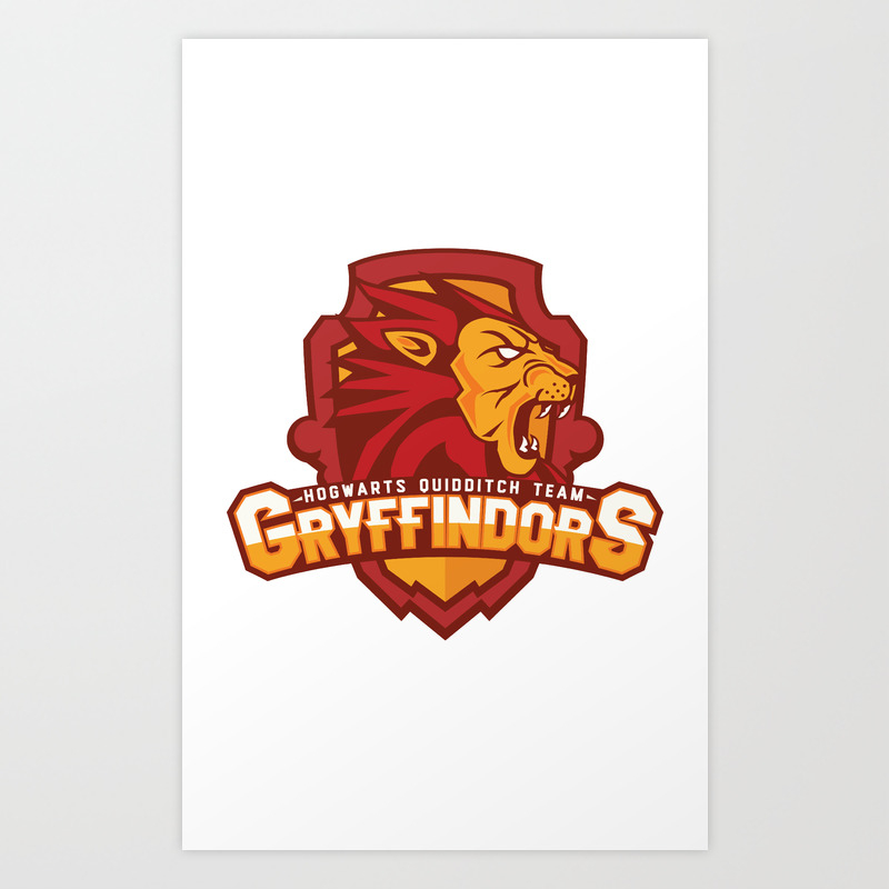 Hogwarts Quidditch Teams Gryffindor Art Print By Deadround Society6