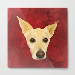 Puppy Love - White Pooch Cute Portrait Metal Print | Puppies, Whitepuppy, Acrylic, Stinkincute, Graphicdesign, Cutepuppyface, Funnypets, Alcoholink, Canine, Doggo 