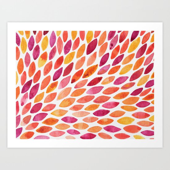 Download Watercolor brush strokes burst - autumn palette Art Print ...