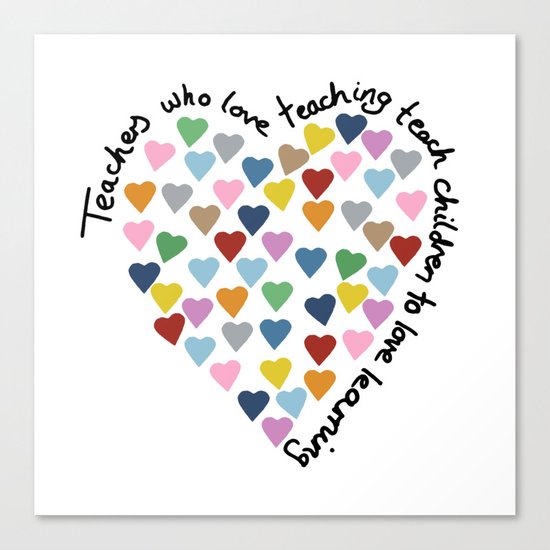 Hearts Heart Teacher Canvas Print
