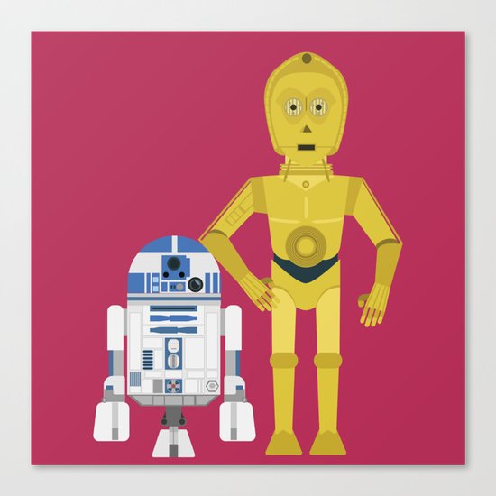 C3P0 and R2D2 vector Canvas Print