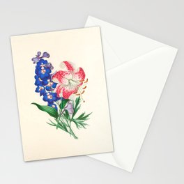  Larkspur and Japan lily by Clarissa Munger Badger, 1866 (benefitting The Nature Conservancy) Stationery Card