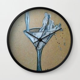Martini glass with drink Wall Clock