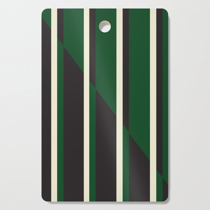 Green & Black Stripes Cutting Board