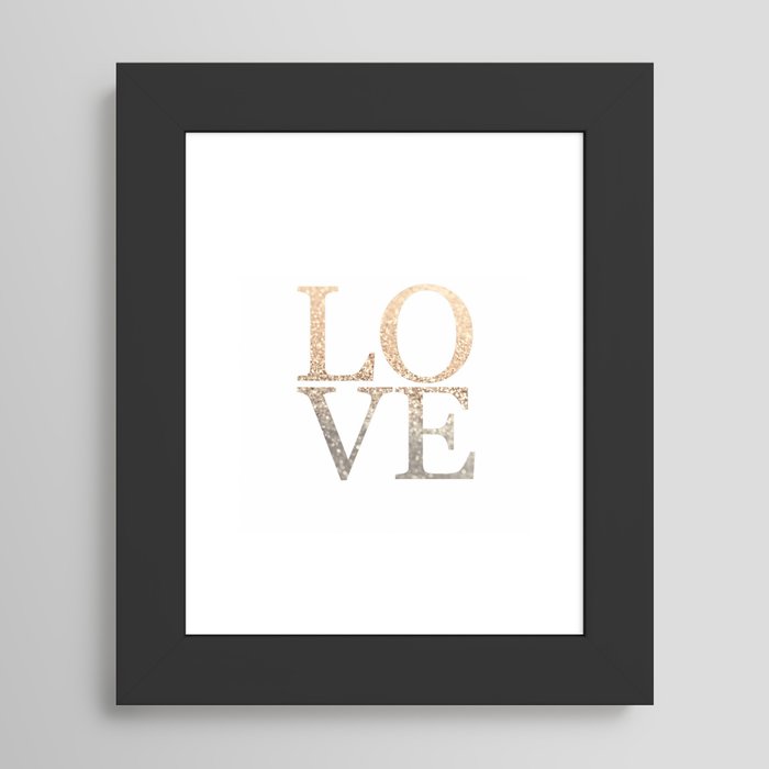 GOLD LOVE Framed Mini Art Print by Monika Strigel | Society6
