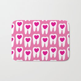 Dentists, teeth, molars pattern on pink background with hearts Bath Mat | Dientes, Teenager, Orthodontist, Doctorhealth, Anatomia, Graphicdesign, Teeth, Care, Boca, Caries 