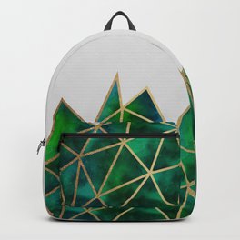Emerald & Gold Geometric Backpack