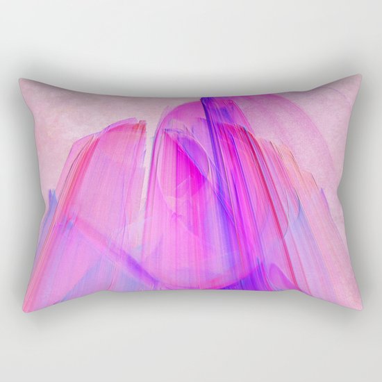 Pink sunset in the glowing city Rectangular Pillow