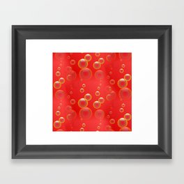 Red Bubbles Framed Art Print