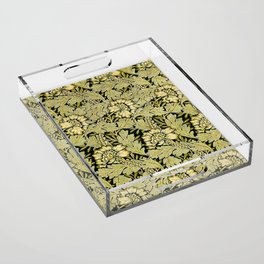 William Morris Anemone Green Leaves and Flowers Acrylic Tray
