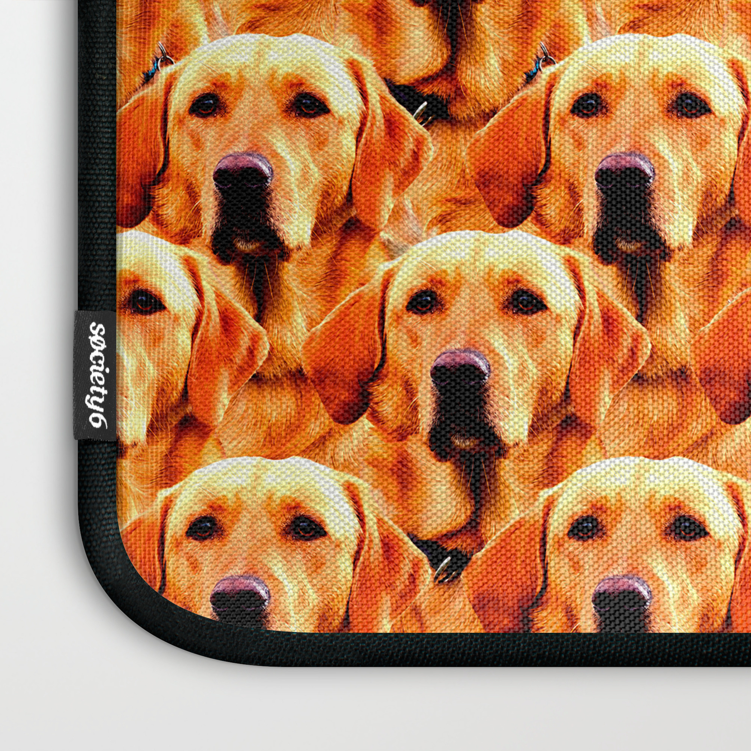 Cool Dog Art Doggie Golden Retriever Abstract Laptop Sleeve By