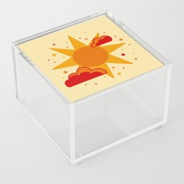 Cream Sun & Stars Pattern Acrylic Box