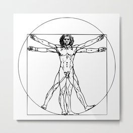 Vitruvian Man, Leonardo da Vinci  Metal Print