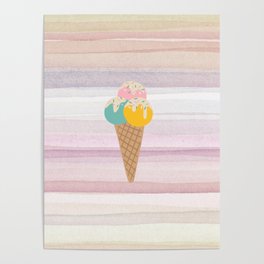 colorful wallpaper and ice cream Poster