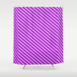 [ Thumbnail: Dark Orchid and Violet Colored Lined Pattern Shower Curtain ]