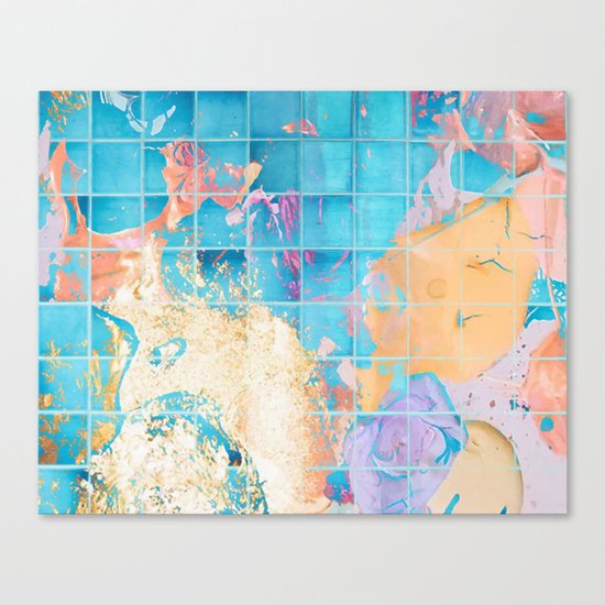 Mosaic Paint Spill V2 #society6 #decor #buyart Canvas Print