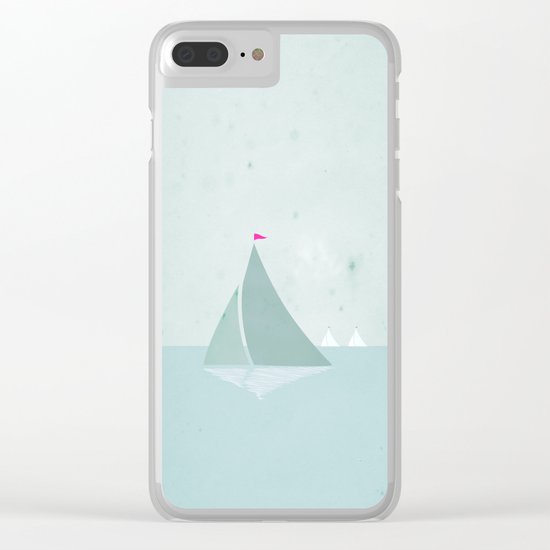 Peaceful seascape with sailboats Clear iPhone Case