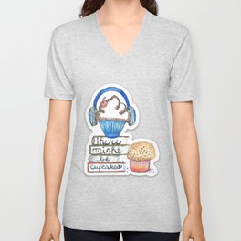 Cupcake Logo with Shadow V Neck T Shirt