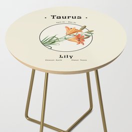 Taurus & Lily - Flowers of the Zodiac Side Table