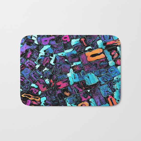 Pop Art Typeset Bath Mat