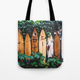Surfboard Fence Tote Bag