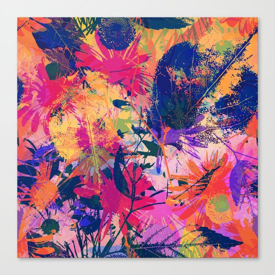 Colorful abstract leaves 2 Canvas Print