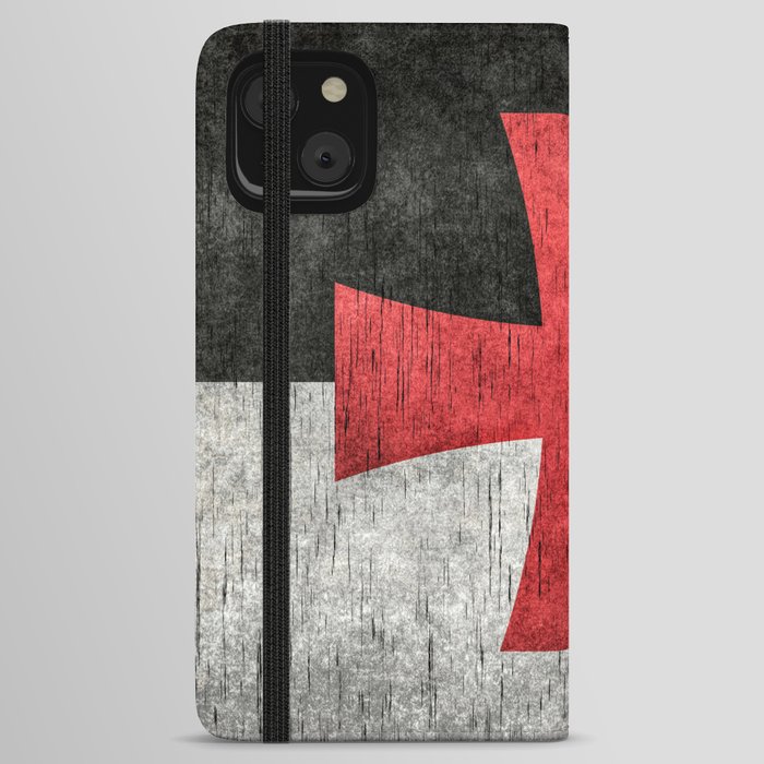 Knights Templar Symbol in grungy textures iPhone Wallet Case