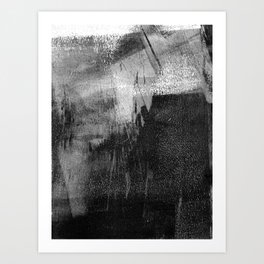 Black and Grey Modern Abstract Expressionist Painting Dissonance 2 Art Print